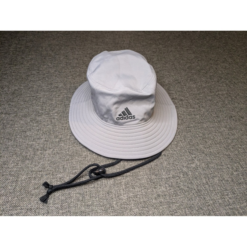 Adidas Aeroready Victory UPF 50+ Bucket Hat Grey Brim Unisex Strap One Size
